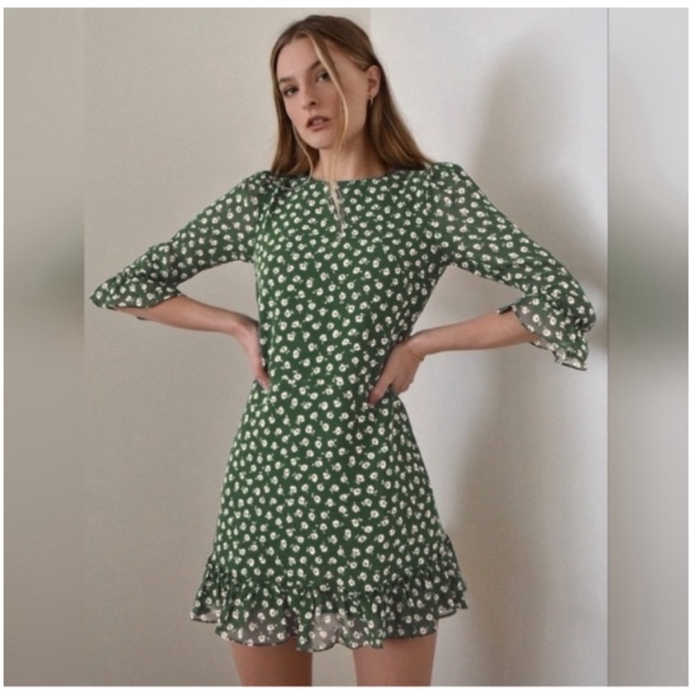 Reformation Doutzen Dress in Chive